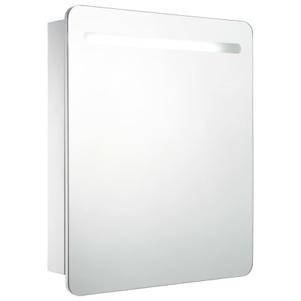 Armoire de salle de bain à miroir LED 68x9x80 cm 2