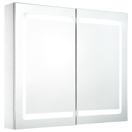 Armoire de salle de bain à miroir LED 80x12,2x68 cm 2