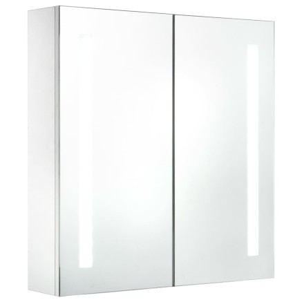 Armoire de salle de bain à miroir LED 60x14x62 cm 2