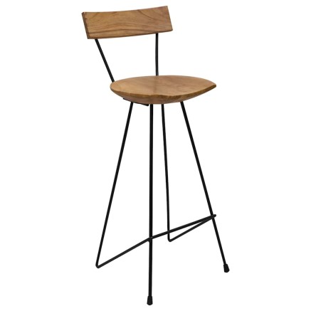 Tabourets de bar lot de 2 bois de teck massif 2