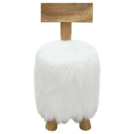 Tabouret Blanc Bois de teck massif