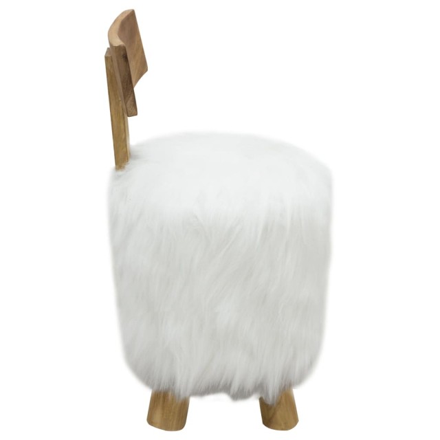 Tabouret Blanc Bois de teck massif