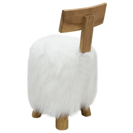 Tabouret Blanc Bois de teck massif