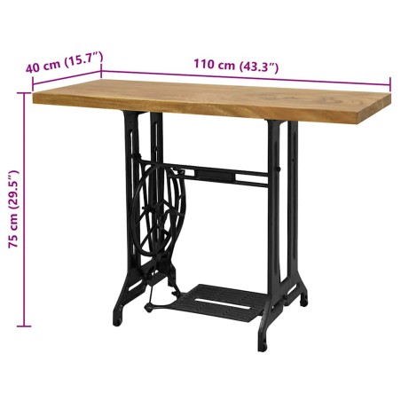 Table console avec machine à coudre 110x40x75 cm
