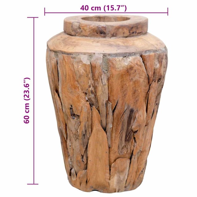 Vase de décoration 40 x 60 cm Bois de teck solide