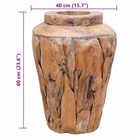 Vase de décoration 40 x 60 cm Bois de teck solide