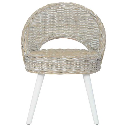 Chaise de canapé rotin kubu blanc 2