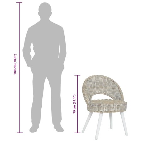 Chaise de canapé rotin kubu blanc