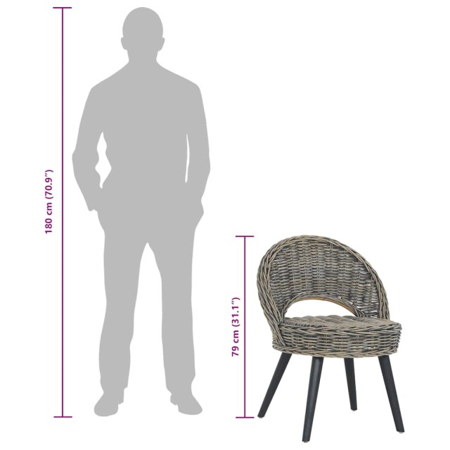 Chaise de canapé rotin kubu noir