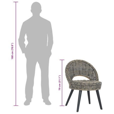 Chaise de canapé rotin kubu noir