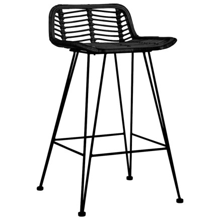 Chaises de bar lot de 2 noir Rotin 2