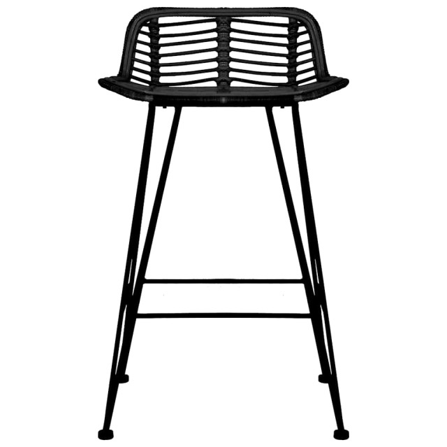 Chaises de bar lot de 2 noir Rotin