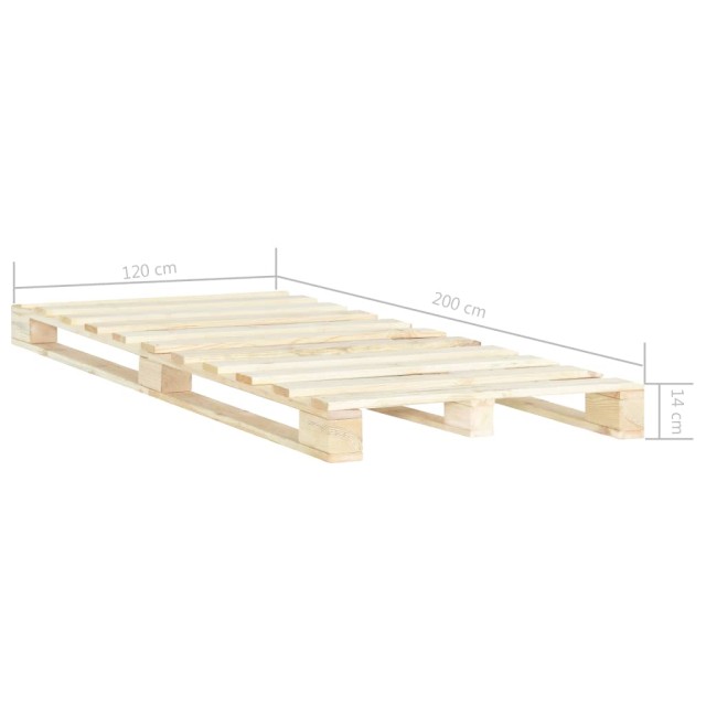 Cadre de lit de palette sans matelas bois pin massif 120x200 cm