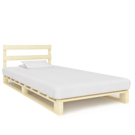 Cadre de lit de palette sans matelas bois massif pin 100x200 cm