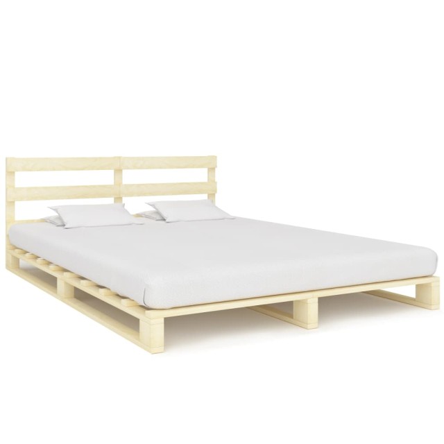 Cadre de lit de palette sans matelas 160x200 cm bois massif pin