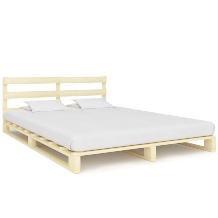 Cadre de lit de palette sans matelas bois massif pin 180x200 cm