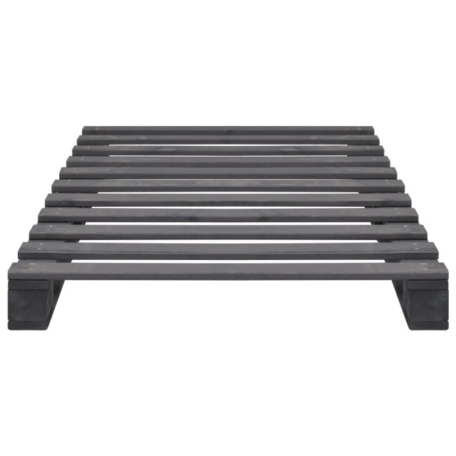 Cadre de lit de palette Gris Bois de pin massif 90x200 cm