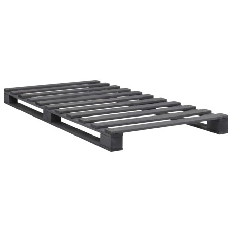 Cadre de lit de palette sans matelas gris 100x200cm bois massif