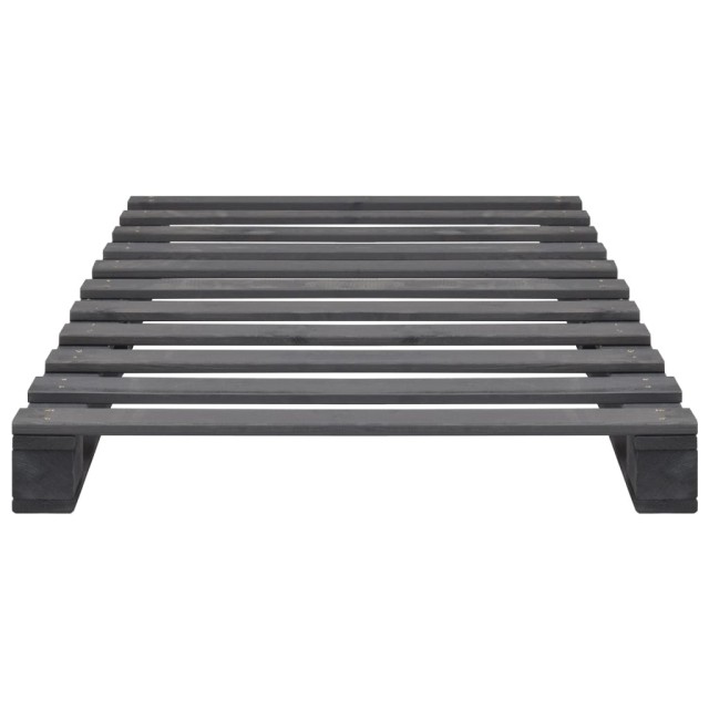 Cadre de lit de palette sans matelas gris 100x200cm bois massif