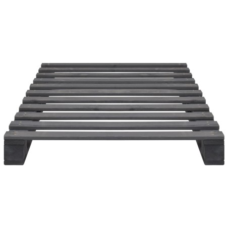 Cadre de lit de palette sans matelas gris 100x200cm bois massif