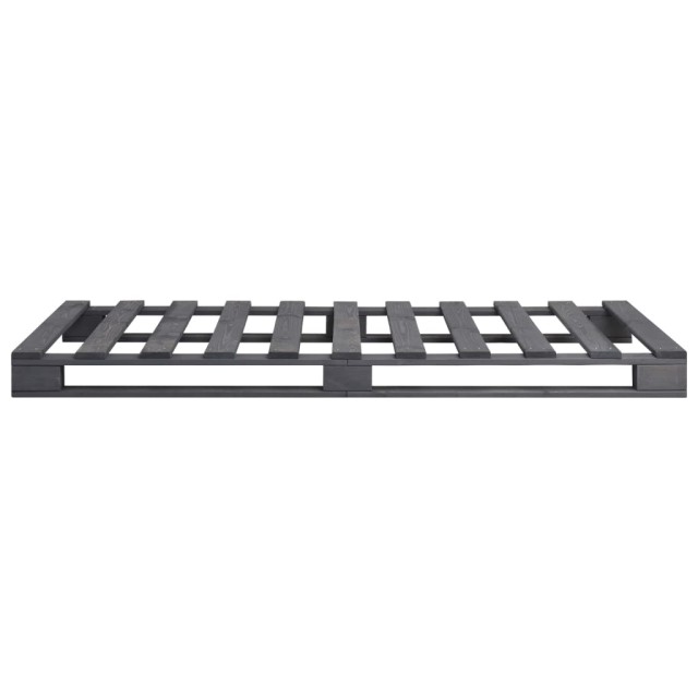Cadre de lit de palette sans matelas gris 100x200cm bois massif