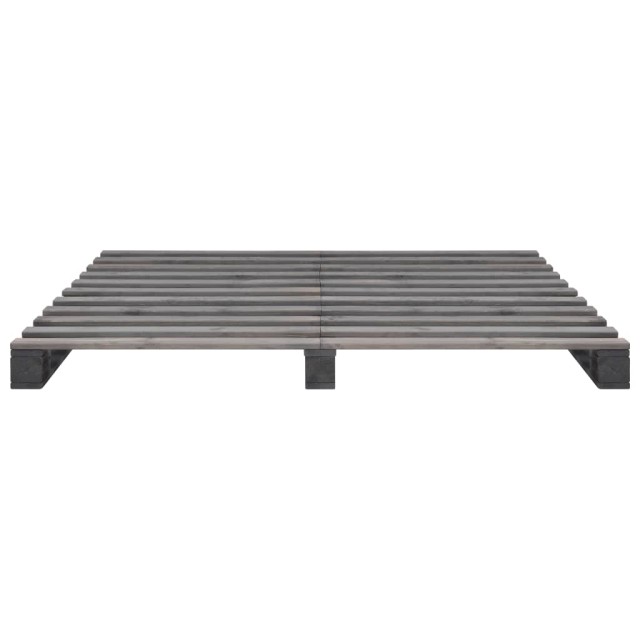 Cadre de lit de palette sans matelas gris 180x200cm bois massif