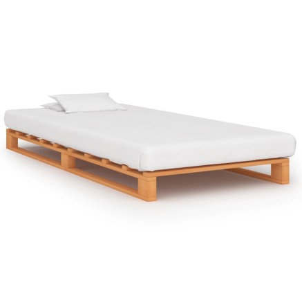 Cadre de lit de palette sans matelas 100x200cm bois massif