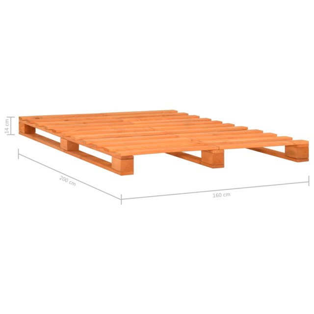 Cadre de lit de palette sans matelas 160x200cm bois massif