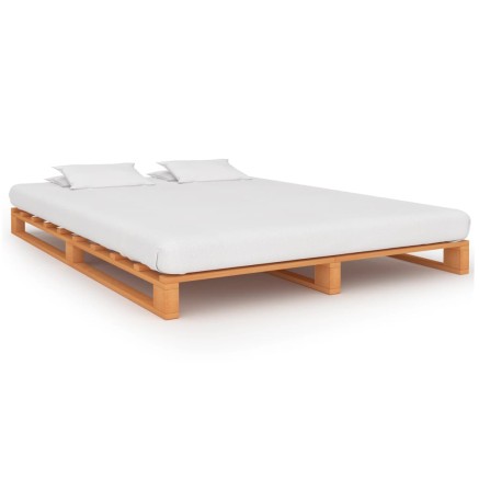 Cadre de lit de palette sans matelas 200x200cm bois massif