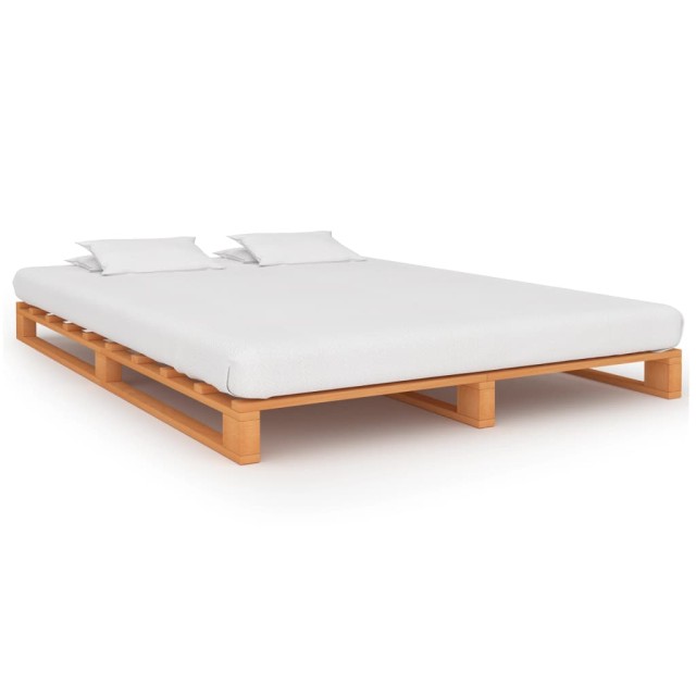 Cadre de lit de palette sans matelas 200x200cm bois massif