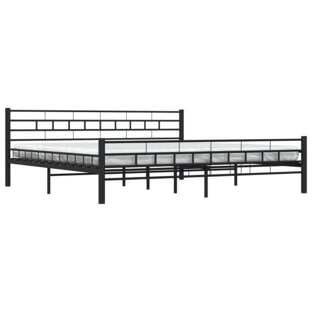 Cadre de lit sans matelas noir acier 200x200 cm