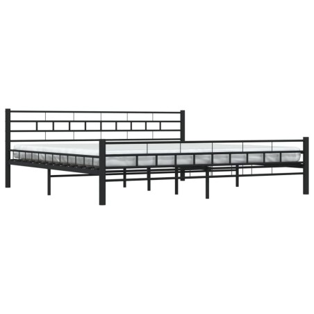Cadre de lit sans matelas noir acier 200x200 cm