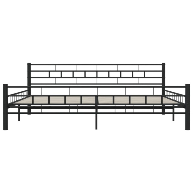 Cadre de lit sans matelas noir acier 200x200 cm
