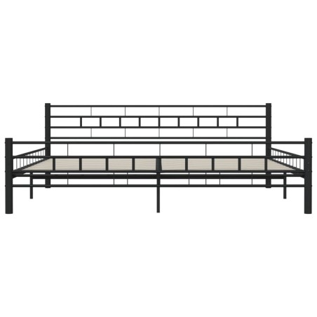 Cadre de lit sans matelas noir acier 200x200 cm