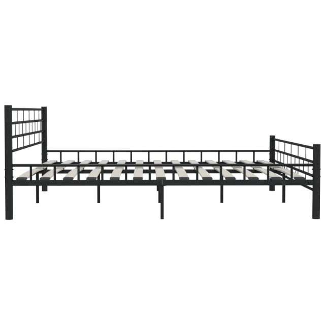 Cadre de lit sans matelas noir acier 200x200 cm