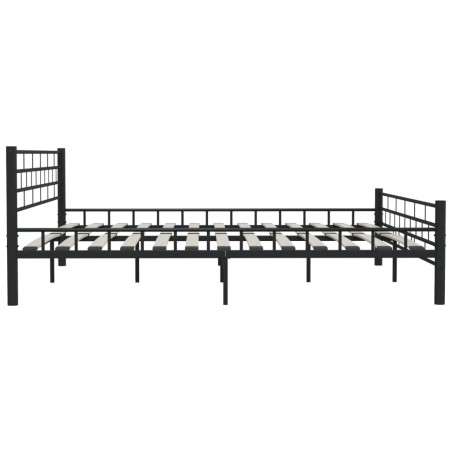 Cadre de lit sans matelas noir acier 200x200 cm