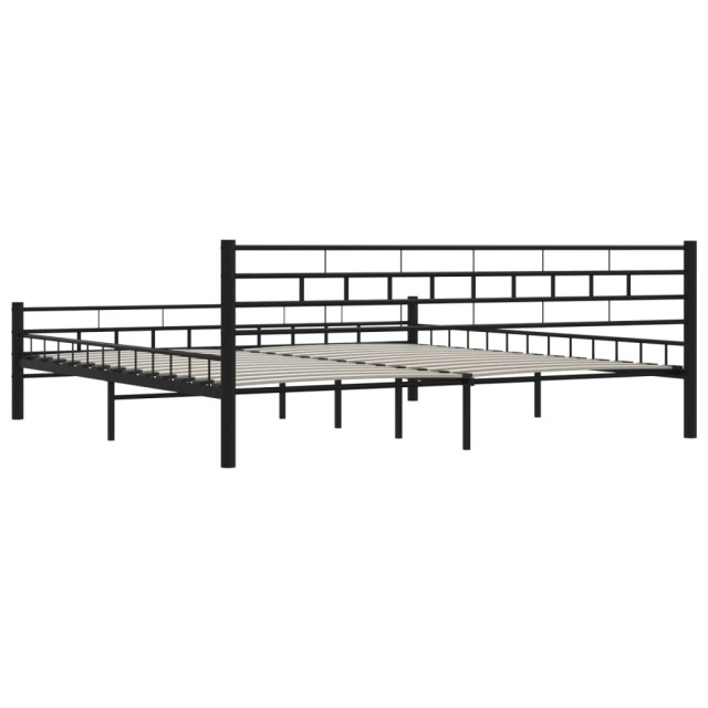 Cadre de lit sans matelas noir acier 200x200 cm