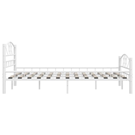 Cadre de lit sans matelas blanc métal 140x200 cm