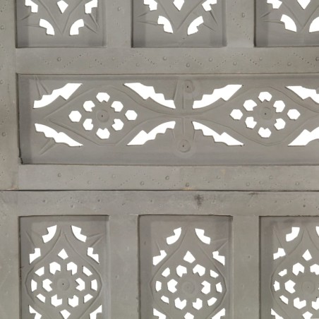 Cloison de séparation 4 panneaux Gris 160x165 cm Bois manguier