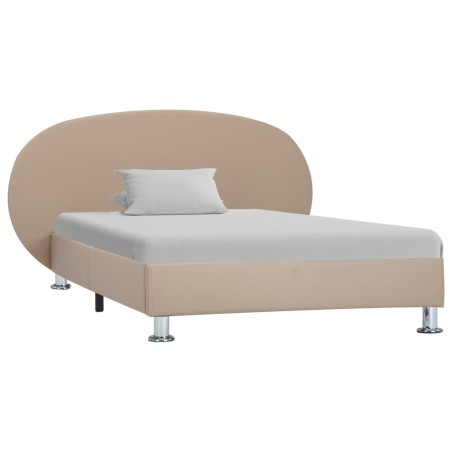 Cadre de lit sans matelas cappuccino similicuir 100x200 cm