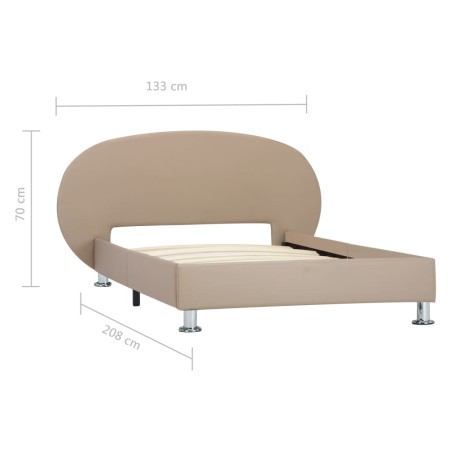 Cadre de lit sans matelas cappuccino similicuir 100x200 cm
