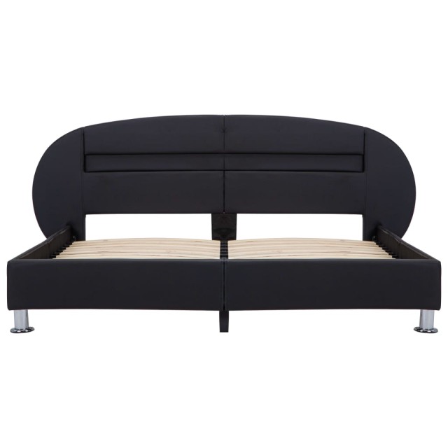 Cadre de lit avec LED sans matelas noir 180x200 cm