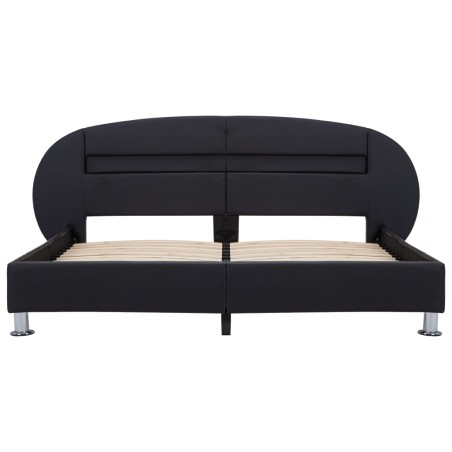 Cadre de lit avec LED sans matelas noir 180x200 cm