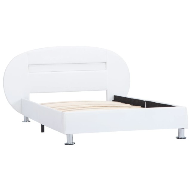 Cadre de lit avec LED sans matelas blanc 100x200 cm