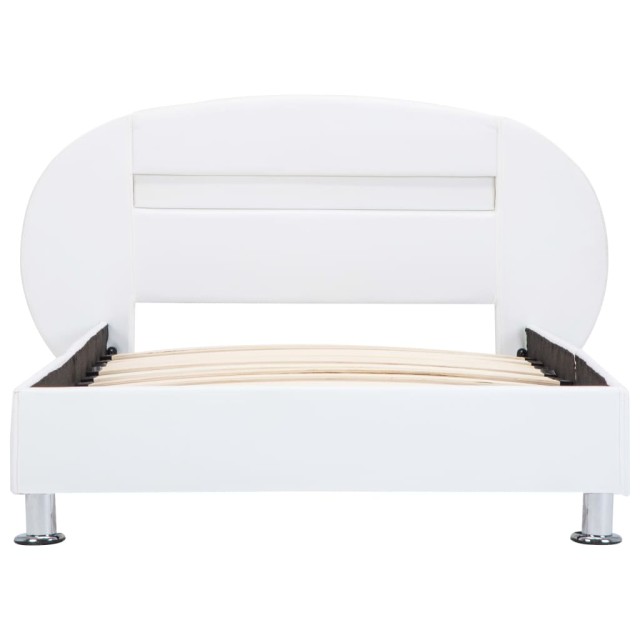 Cadre de lit avec LED sans matelas blanc 100x200 cm