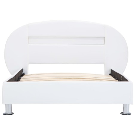 Cadre de lit avec LED sans matelas blanc 100x200 cm