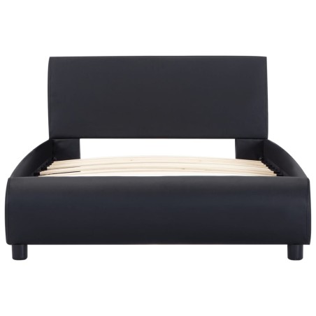 Cadre de lit avec LED sans matelas noir similicuir 90x200 cm