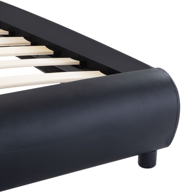 Cadre de lit avec LED sans matelas noir similicuir 90x200 cm