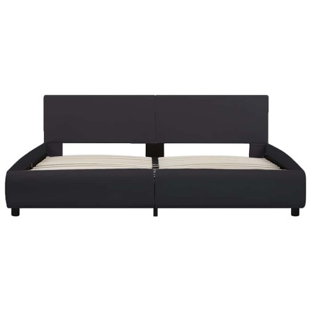 Cadre de lit avec LED sans matelas noir 160x200 cm