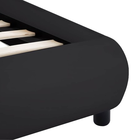 Cadre de lit avec LED sans matelas noir 160x200 cm